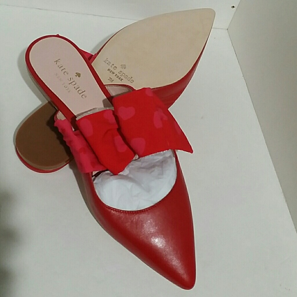 Kate Spade New York Slip On Red Leather Sandals